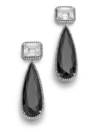 Black Teardrop Studs