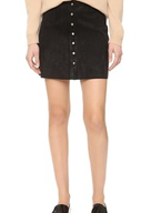 Black Button Up Mini Skirt